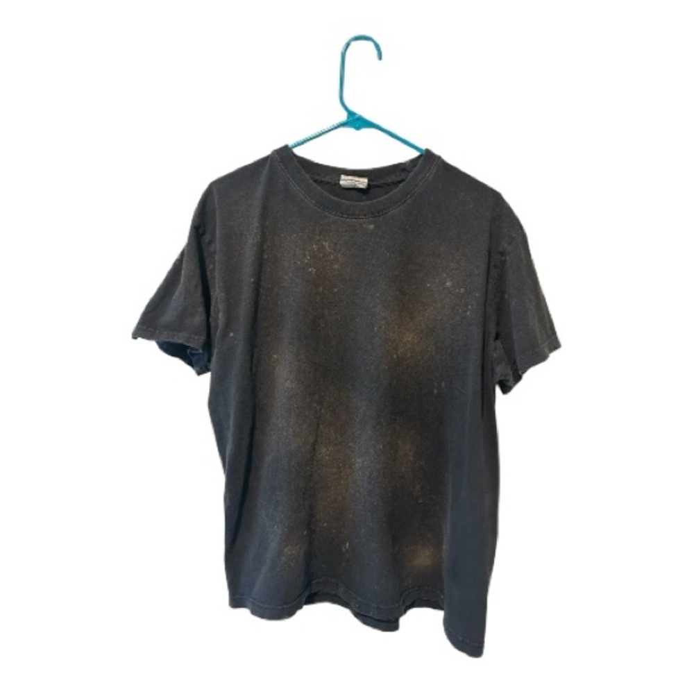 Pro Crux Bleach Dyed Black Tee Grunge Streetwear Unisex